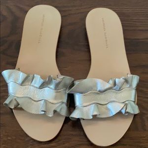 Loeffler Randall Birdie Metallic Slides Silver 8